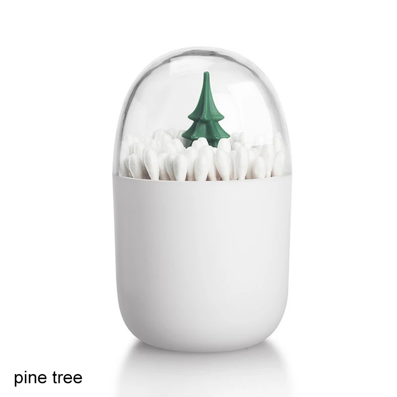 1Pcs Cute Cartoon Plastic Table Decoration Toothpick Box Toothpick Holder Dustproof Cotton Swab Case Toothpick Dispenser - Цвет: pine tree