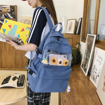 

Korean Harajuku Ulzzang Women's Backpack for Girls Transparent Female School Bags for Teenage Girls Boys Cute Women Backpacks