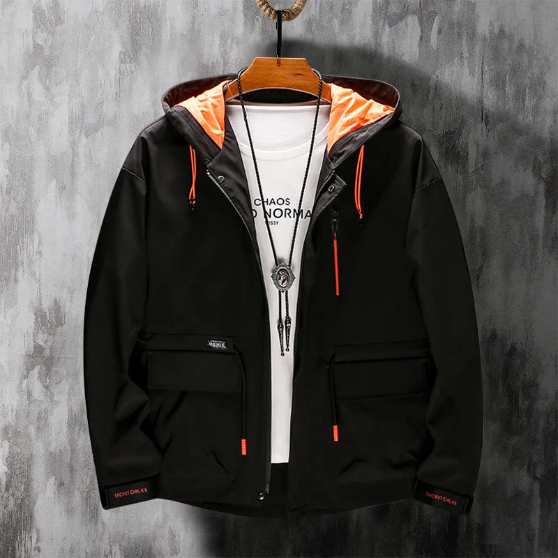 

Men's Spring and Autumn Jacket Korean Trend Tooling Jacket Ins Tide Function Port Fashion Brand Spring Hooded Men's Clothing