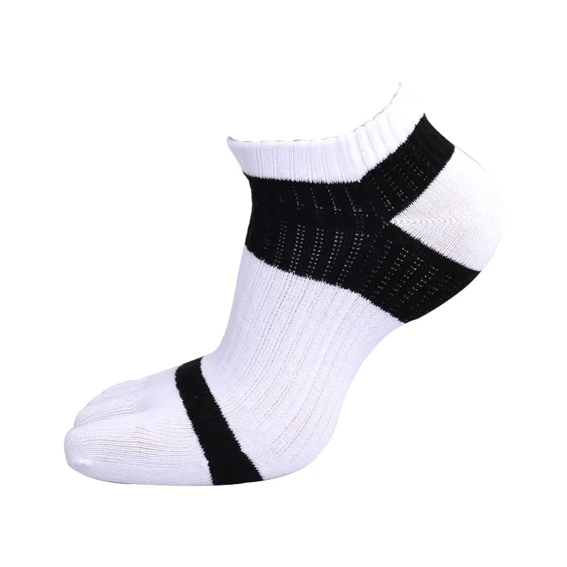 WB Men's Cotton Finger Socks Breathable Five Toe Socks Pure Color Sock Cycling Sweat Absorbent Ankle Socks - Цвет: WB