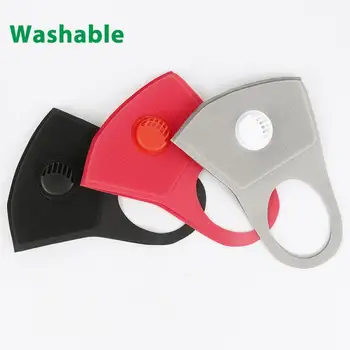

1/10PCs Washable Protective Mask With 2 Valve Outdoor Air Purifying Masks Anti-Dust Fog Respirator Face Mask Mascarillas