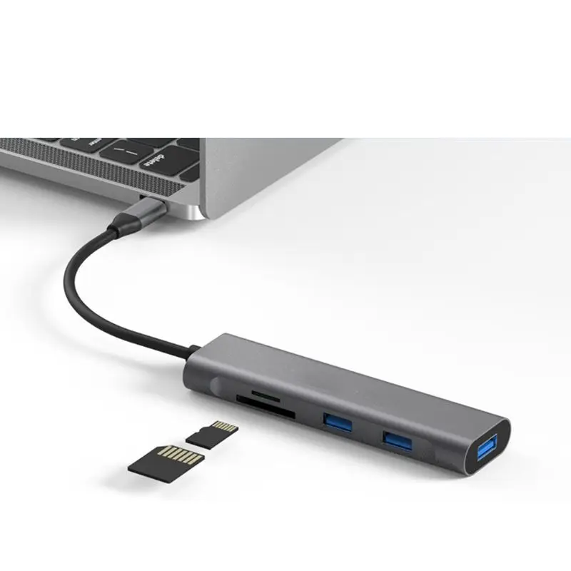 5 в 1 USB C концентратор ключ кард-ридер для MacBook Air Pro и других ноутбуков типа C