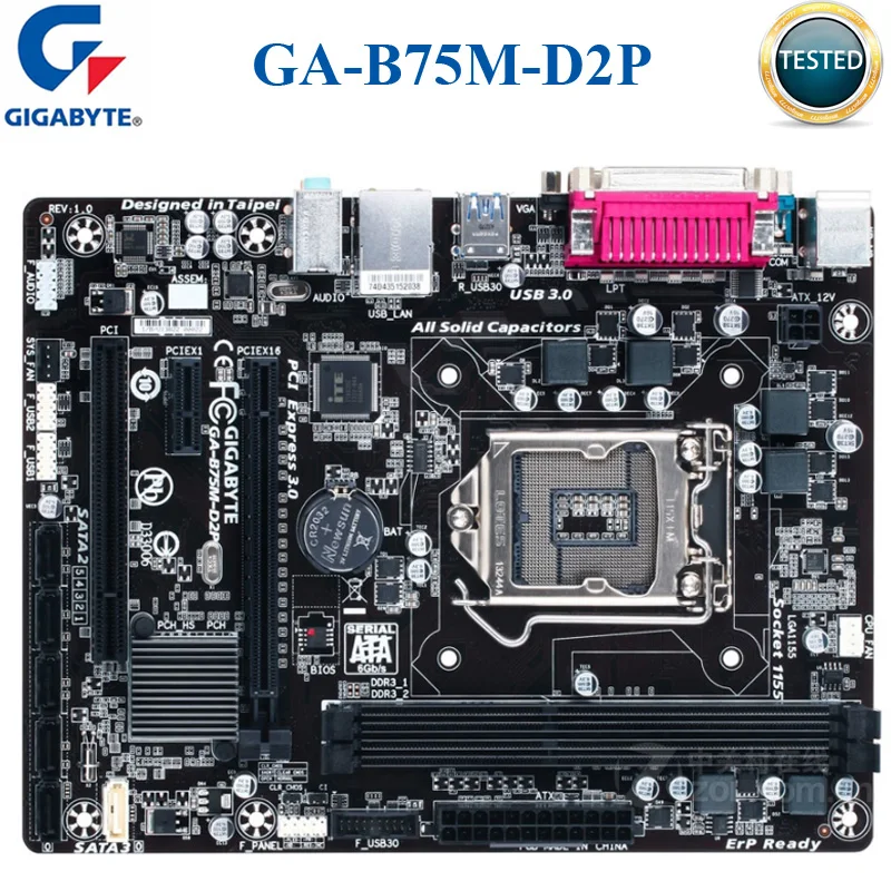 Разъем LGA 1155 Gigabyte GA-B75M-D2P Desktop LTP материнская плата B75 DDR3 16 ГБ PCI-E 3 0 Cpu Core i7 i5 i3