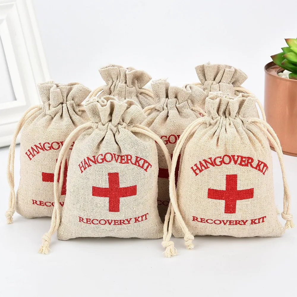 5Pcs Hangover Kit Bags Wedding Decor Gifts for Guests First Aid Kit Bag Gifts Packing Christmas Gift Bags Hen Party Supplies (4)