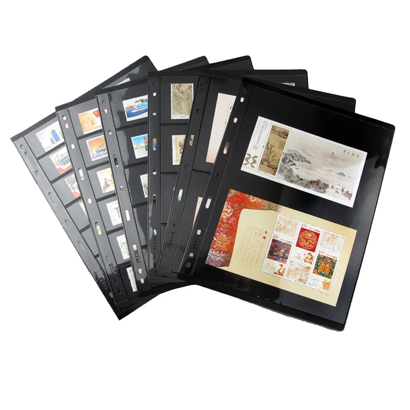 

PCCB LOT x 10pcs Sleeves Grid Transparent PVC Page of Stamp Album Loose-leaf Of stamps Holders Not including Ablum