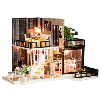 

DIY Creative Handmade Theme Wooden Cabin Assembly Building Model Toy Set - September Forest