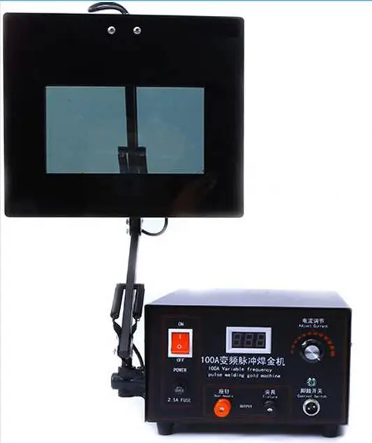 welder with goggle 100A ювелирный точечный сварочный аппарат регулируемое импульсное сварочное устройство для плавления золота точечная сварка ручной автоматический контроль аргонного газа - Цвет: welder with goggle