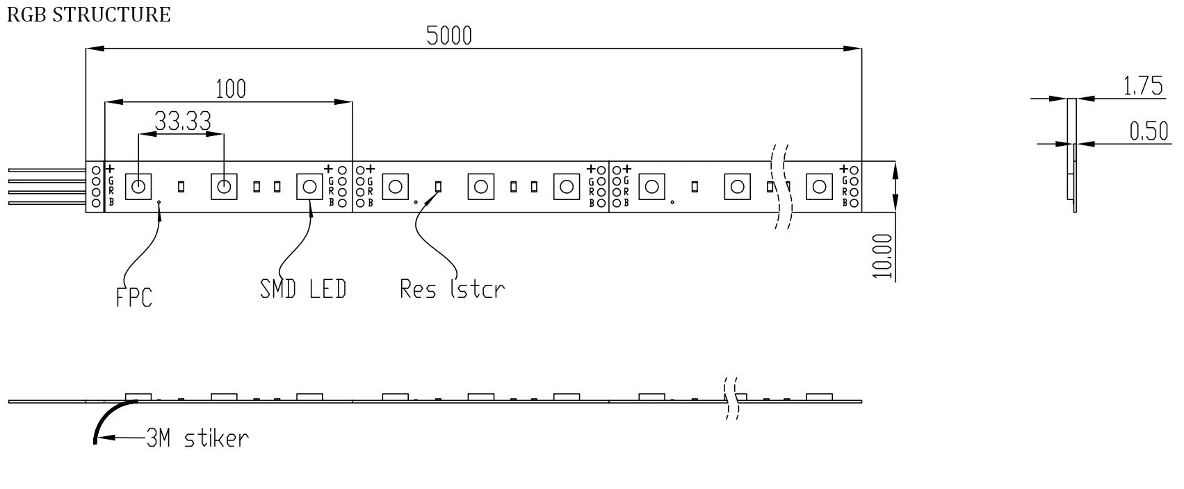 4 5050SMD светодиодные полосы лампы DC12V RGB 30D Гибкая ленточная 1 м 2 м 3 м макияж зеркало