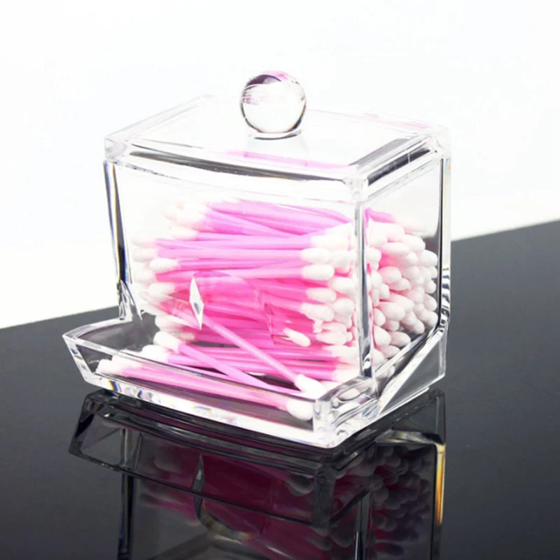 Прозрачный акриловый косметический Органайзер держатель из хлопка банка для ватных дисков ватные диски для снятия макияжа чехол для хранения настольного органайзера губная помада Органайзер коробка ювелирных изделий