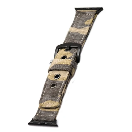 Спортивный нейлоновый ремешок для apple watch band 5 4 3 2 1 iwatch band 44 мм 40 мм 42 мм 38 мм Камуфляжный холщовый браслет аксессуары для часов - Цвет ремешка: brown   Black buckle