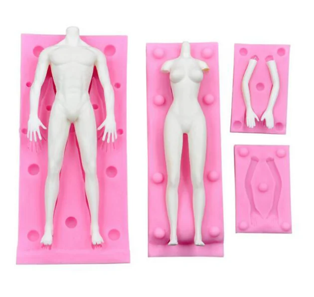 Woman&Man Body Shape Silicone Mold Creative Fondant Cake Baking Mould DIY Handmade Clay Craft Plaster Ceramic Silicone Molds