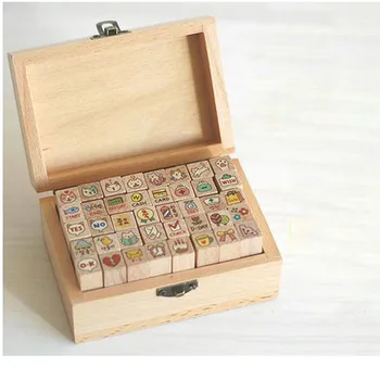

Cute Cat Wooden Seal 40PCS High Quality Exquisite Portable Seals Hand Account Decoration Simple Kawaii Small Seal