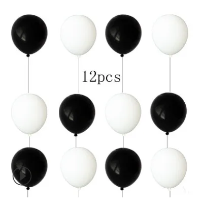 12pcs balloons Черный белый гоночный автомобиль украшение для вечеринки Servies шахматы одноразовая посуда набор клетчатый флаг вечерние наборы; детский душ деко для детей - Цвет: 12pcs balloons