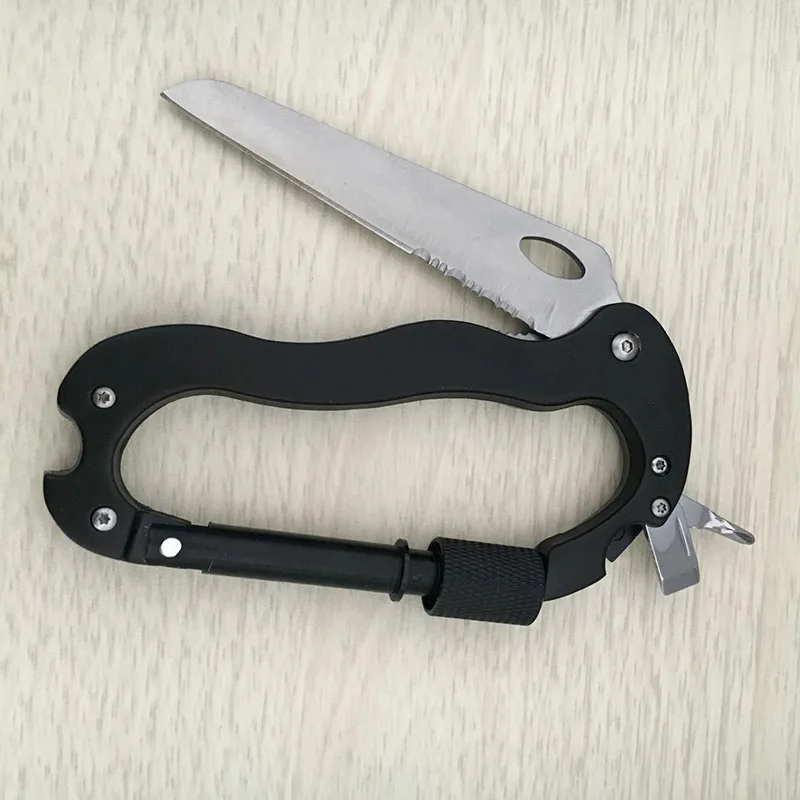 Карабины застежка нож Открытый Кемпинг Многофункциональный Quickdraws карабин безопасности карманный нож альпинистские отвертки брелки