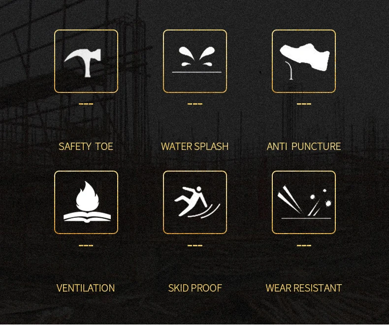 Мужская защитная обувь со стальным носком Повседневная ударопрочная мягкая рабочая обувь на плоской подошве Мужская не разбивающаяся прочная обувь, размер XL