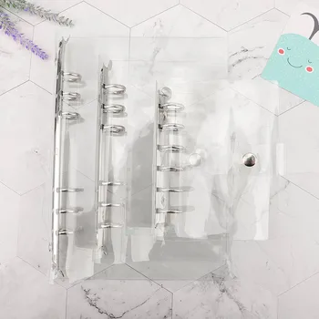 

1Pc Transparent Color Plastic Clip File FolderA5/A6/A7 Notebook Loose Leaf Ring Binder Planner Agenda School Office Supplies