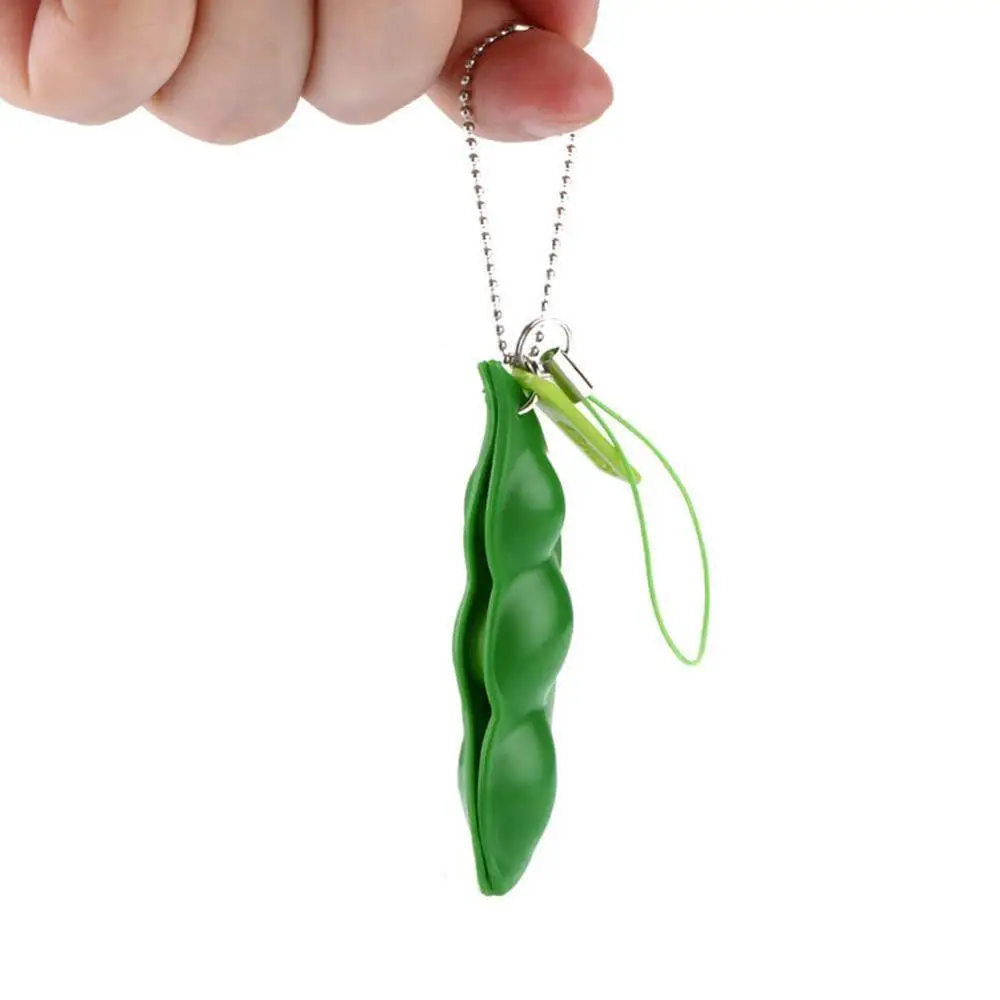 Infinite Squeeze Edamame Bean Pea Expression Chain Key Pendant Ornament Stress Relieve Decompression Toys antistress 5