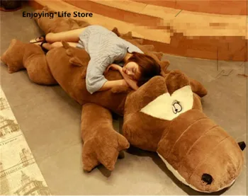 

Giant 3m Big Plush Chocolate Crocodile Bed Bedroom Furniture Matress Bed Cover Stuffed Animal Soft Toys Huge Cushion Pillow Gift
