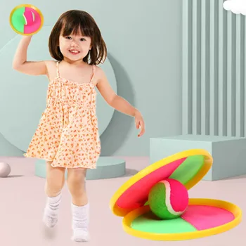 

1Set Kids Sucker Sticky Ball Toy Outdoor Sports Catch Ball Game Set Throw And Catch Parent-Child Interactive Outdoor Toys