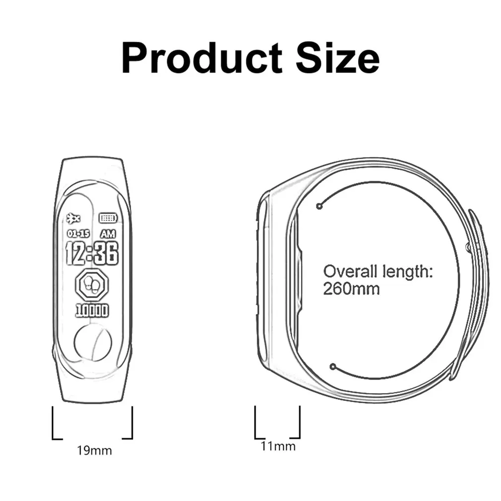 W3 0.96 Inch OLED HD Screen Smart Bracelet Fitness Tracker Heart Rate Blood Pressure Monitor Sports Smartwatch Smart Bracelet
