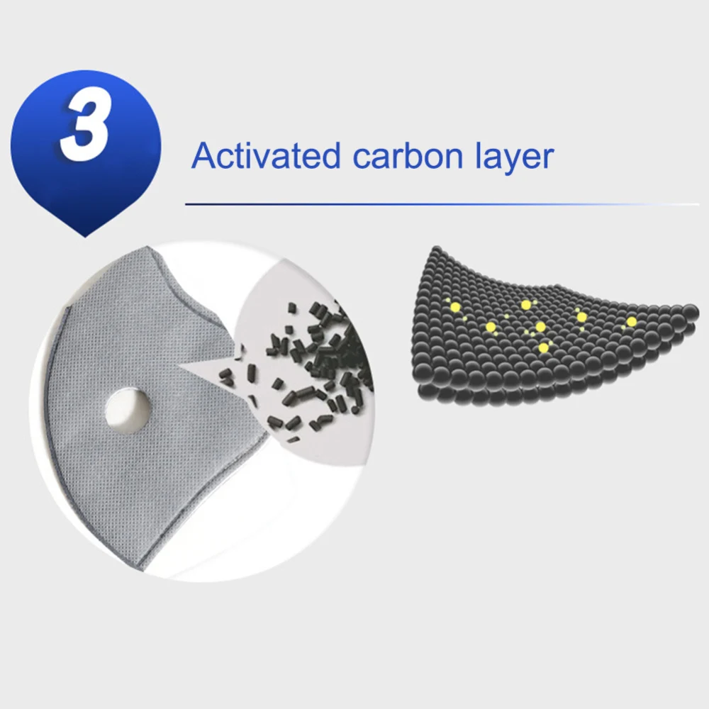 Спортивный шлем PM2.5 с защитой от дымки, дыхательный клапан, велосипедная противопылевая маска для рта, фильтр с активированным углем, респиратор, защитная маска для рта