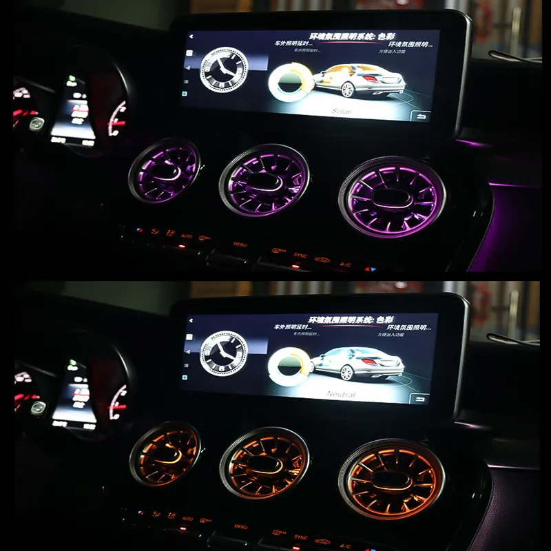 Светодиодный светильник для турбины W205 GLC Mercedes benz C GLC clase frontal Aire acondicionado Ventilación centro de entrada