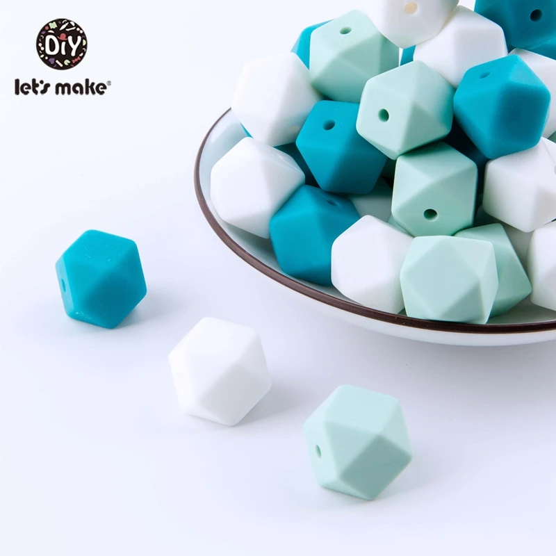 19GJ01910 Let'S Make, 20 шт., детские силиконовые бусины для собак, грызунов, мини, сделай сам, соска, клипса, цепочка, ожерелье, подвеска, жевание, Прорезыватель зубов, Детская Игрушка прорезыватель - Цвет: 19GJ01910