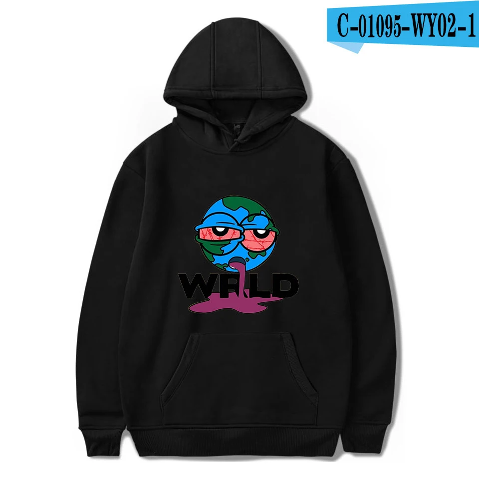 Толстовка с капюшоном в стиле Харадзюку Respect Rapper Juice Wrld толстовка мужская женская Juice Wrld 999 негабаритных - Цвет: black