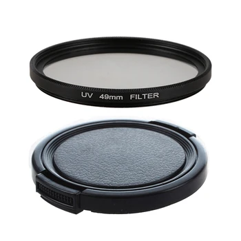 

2 Pcs 49Mm Camera Protector: 1 Pcs Digital Camera Multi Coated UV Lens Filter & 1 Pcs Camera Lens Cap Protective Cover