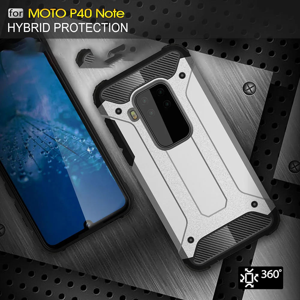 1000 шт Бронированный чехол для Motorola Moto P50 P40 power P30 Note Z4 Play E5 Plus E3 M Z Paiy противоударный Гибридный двухслойный чехол