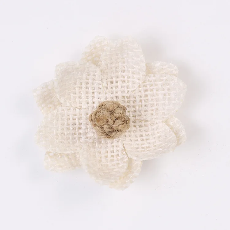 10 шт. ручной работы из натурального джутового мешковины Hessian flower DIY товары для рукоделия винтажные Свадебные украшения в деревенском стиле - Цвет: J