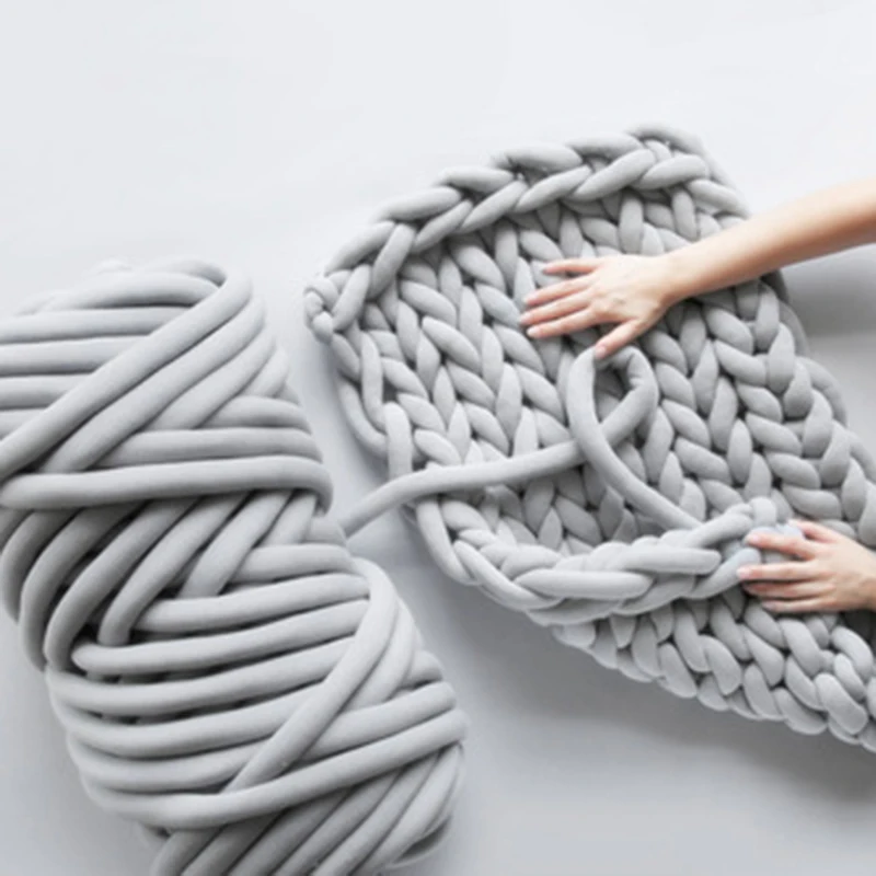 

1.5KG/2KG Thick bulky yarn for hand knitting crochet soft big cotton DIY arm knitting roving spinning yarn blanket bed bumper