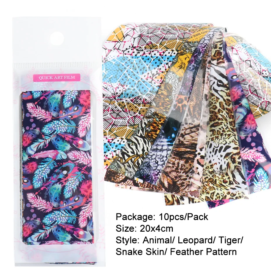 Leopard Sticker on Nails Animal Print Winter Manicure Decals Nail Transfer Foils DIY Charm Set Nail Accessories (11)