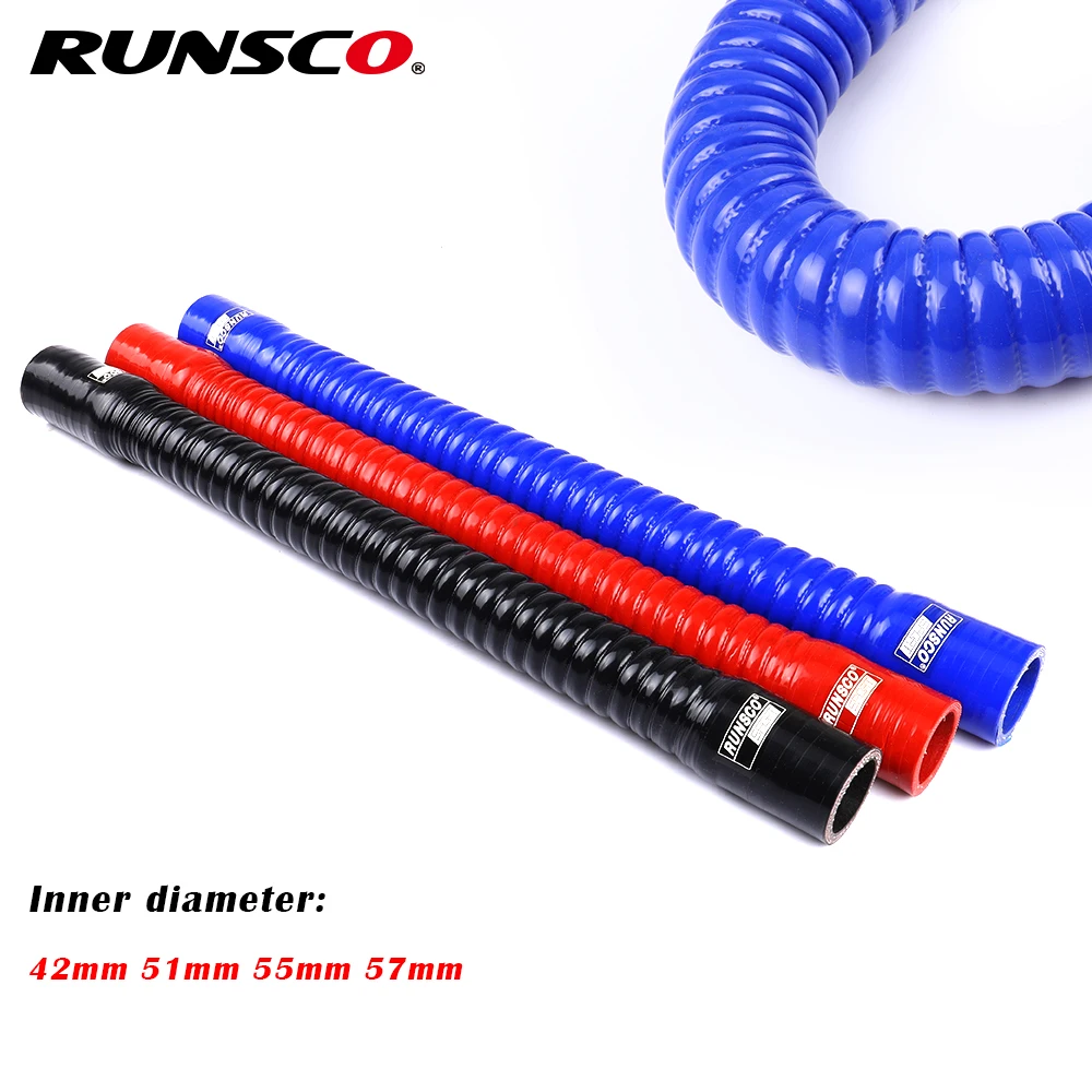 Car Silicone Flexible Hose ID 42 51 55 57mm for Water Radiator Tube Air Intake High Pressure Rubber Joiner Pipe For Toyota | Автомобили и