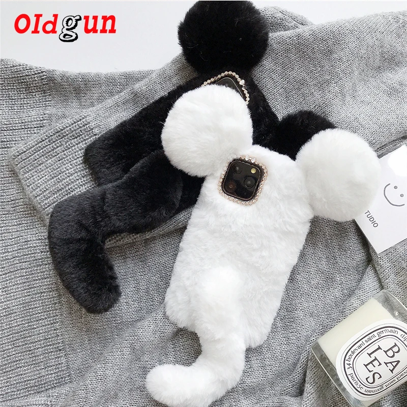 

2019 special trend plush blessing mouse Iphone 11pro max case Apple X Xr Xsmax 78plus fashion luxury couple mobile phone bag