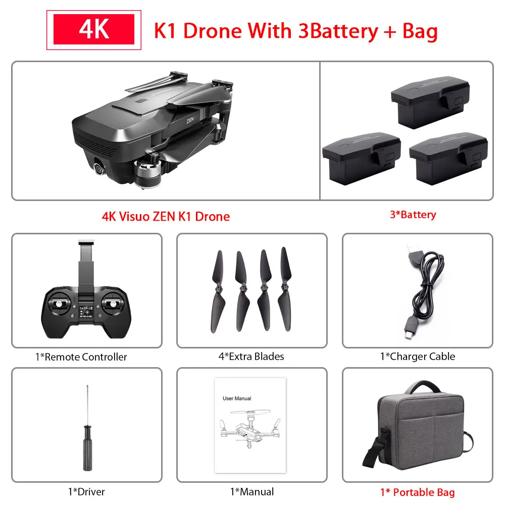 Global Drone 4K gps Дроны с камерой 4K HD бесщеточный следуй за мной Профессиональный Квадрокоптер FPV Wifi Дрон VS F11 PRO Visuo ZEN K1 - Цвет: K1 4K 3B Bag
