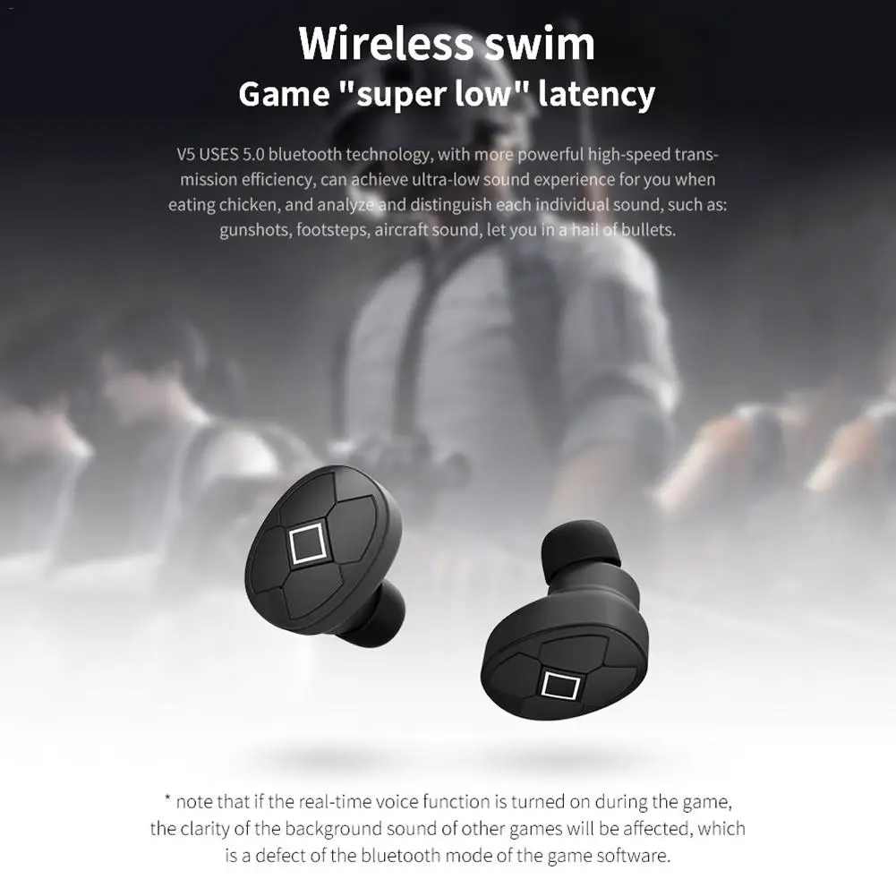V5TWS Bluetooth наушники 5,0 Беспроводная низкомощная Спортивная bluetooth-гарнитура Шумоподавление для бега и пешего туризма