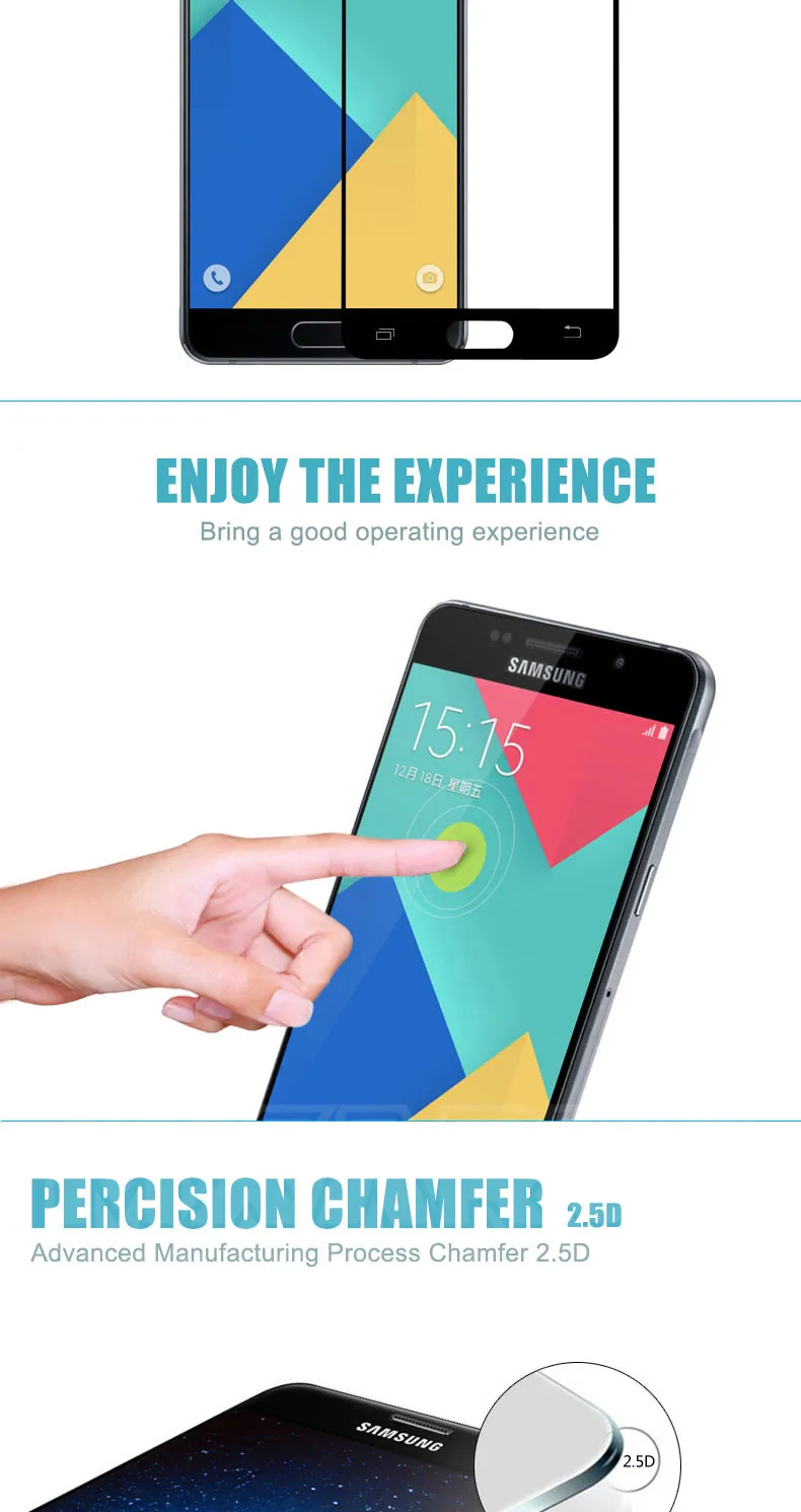 9D Защитное стекло для samsung Galaxy A3 A5 A7 A6 A8 Plus A9 закаленное защитное стекло для экрана Защитная пленка