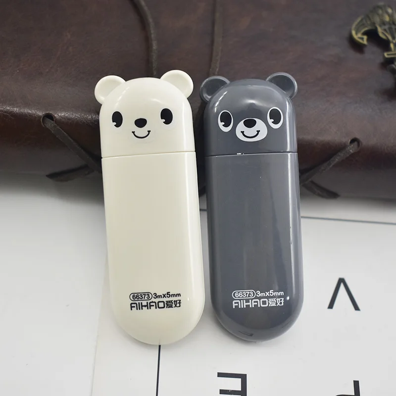 

Two cute bear correction tapes 5mm * 3M Kawaii cartoon correction tape gifts School Stationery correction supplies