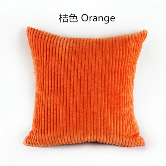 Stripe Orange Полоса из мягкого вельвета плюшевая в клетку однотонная подушка покрытие 40*40 см домашний Декор Диван Подушка Чехол на заказ; большие размеры 35-45x45 50 60 - Цвет: Stripe Orange