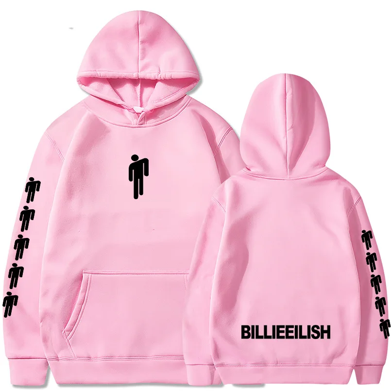 Pink 01 Billie Eilish, модные толстовки с принтом для мужчин/женщин, толстовки с капюшоном и длинным рукавом,, повседневные трендовые уличные толстовки - Цвет: Pink 01