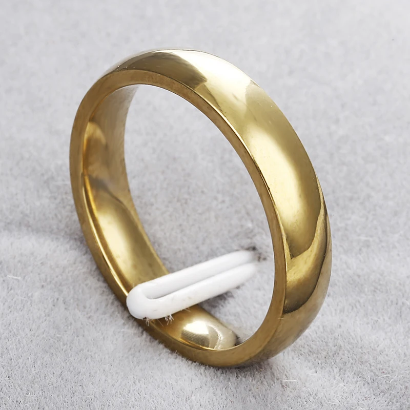 

Classic High Quality Wedding Rings for Women Men Gold Color Stainless Steel Rings Party Engagement Jewelry Wholesale Gift