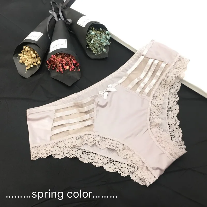 3 Pcs/lot Japanese and Korean sexy quick dry ice silk low-waisted panties transparent seamless triangle panties LVFAN BS018 - Цвет: BS018-PK