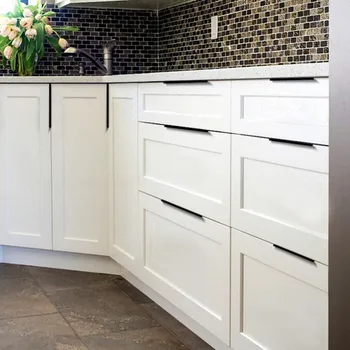 Black Hidden Cabinet Pulls Aluminum Alloy Kitchen Cupboard Handles Drawer Knobs Furniture Handle Bedroom Hardware