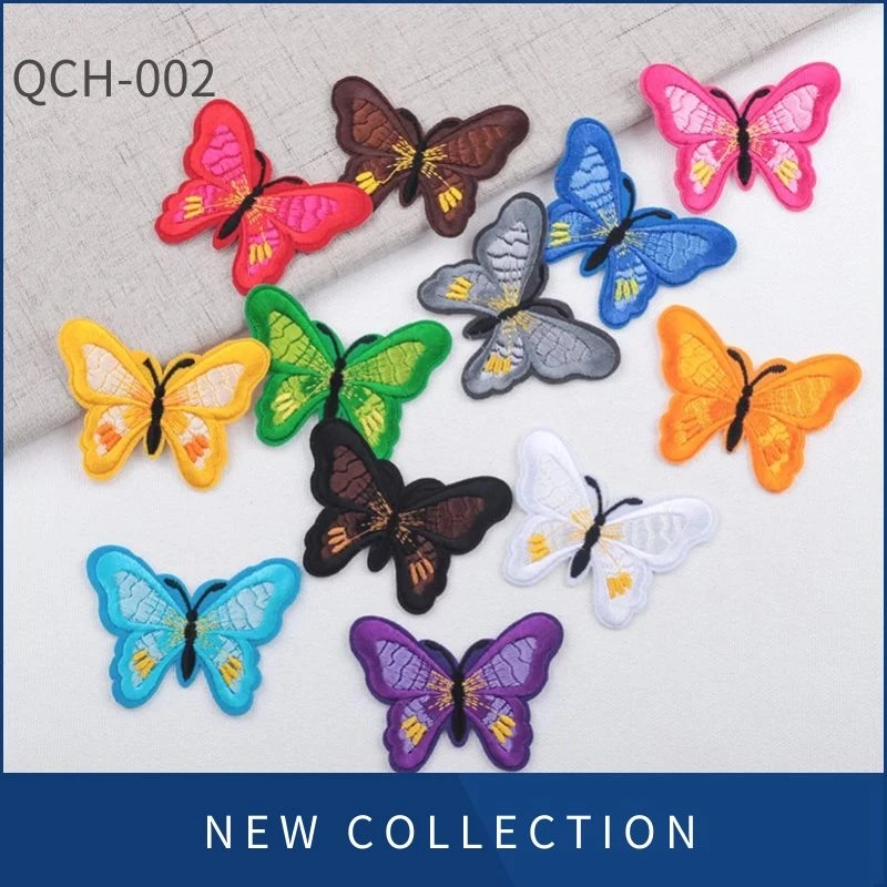 

12 шт. 3D бабочки DIY 6,5*3,5 см вышитые аксессуары для одежды ручной работы ткань