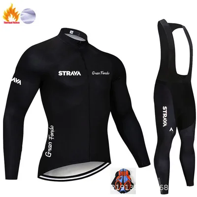 Vciq зимний теплый шерстяной костюм STRAVA с длинным рукавом для велоспорта - Цвет: 13