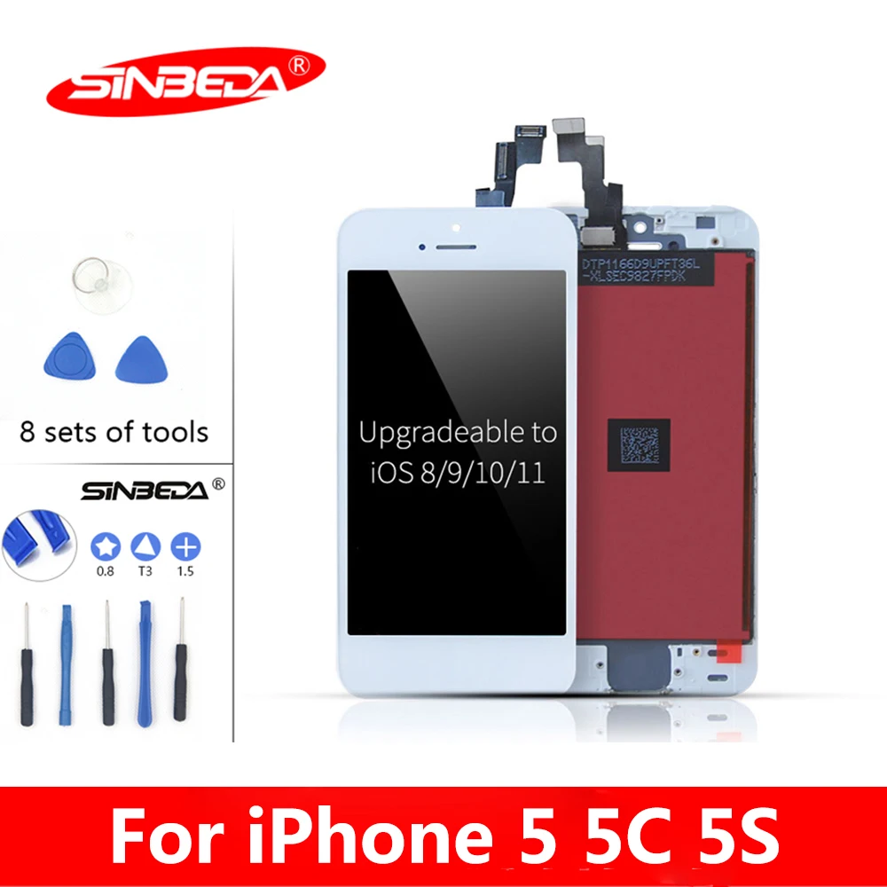 

Sinbeda 5pcs/lot LCD For iPhone 5 5S LCD Display Touch Screen Digitizer Replacement for iPhone 5 5C 5S Display DHL Free Shipping