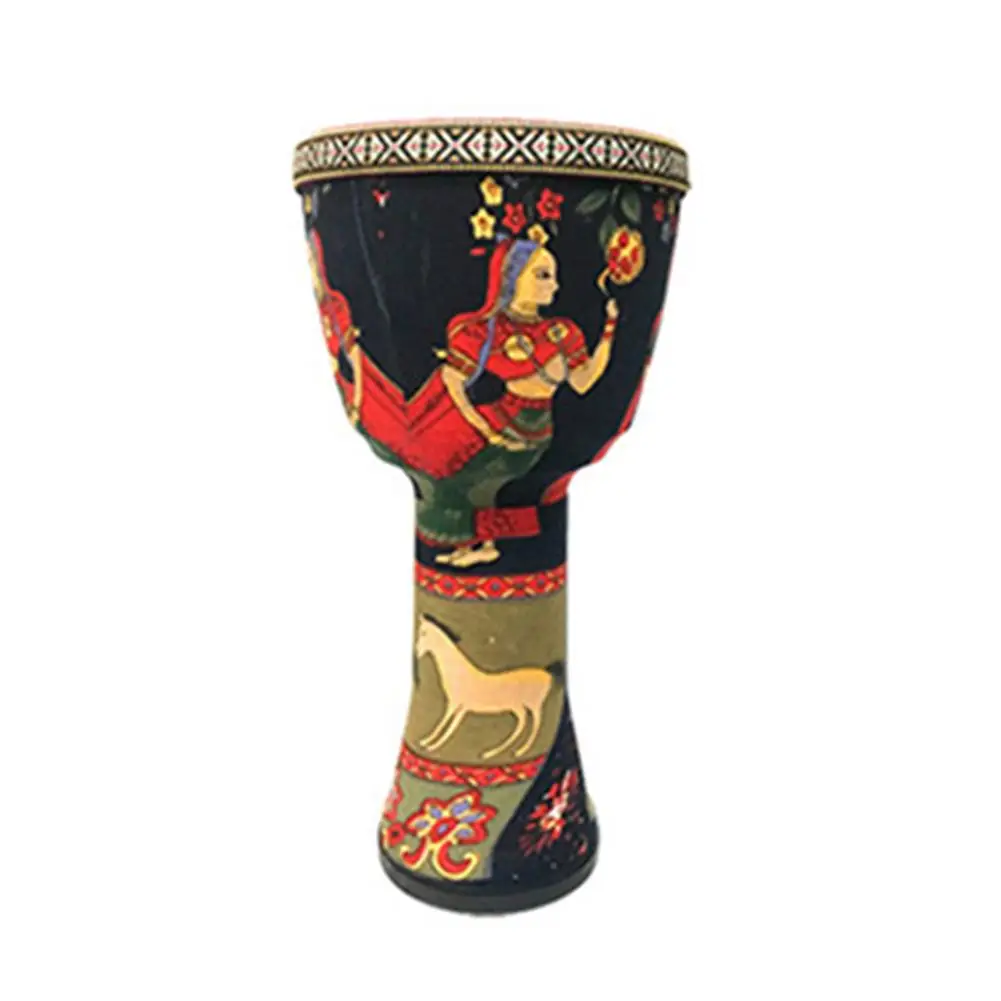A Ручная роспись Африканский барабан ультра-светильник ПВХ Djembe барабан с синтетической кожей барабанная головка для детей начинающих - Цвет: A