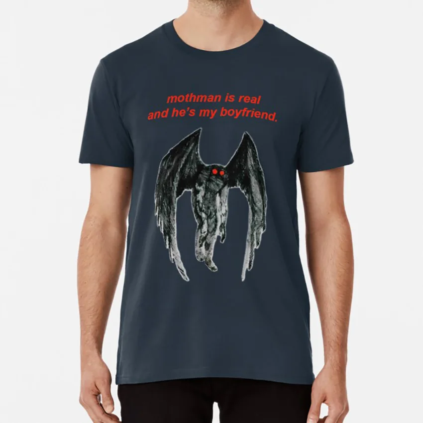 Тёмно-синий Мотман настоящий, и он мой друг. Футболка mothman криптид buzzfeed неразгадаемый Райан бергара Шейн МАДЕЙ - Цвет: Тёмно-синий