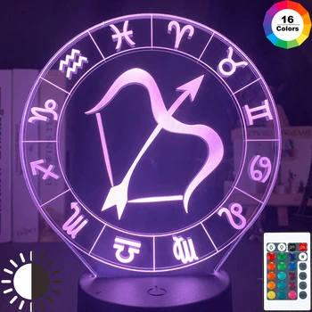 

Sagittarius LED Night Lamp Colorful Touch Sensor Girl Bedroom Decor Nightlight Gift Twelve Constellation Night Light Bedside